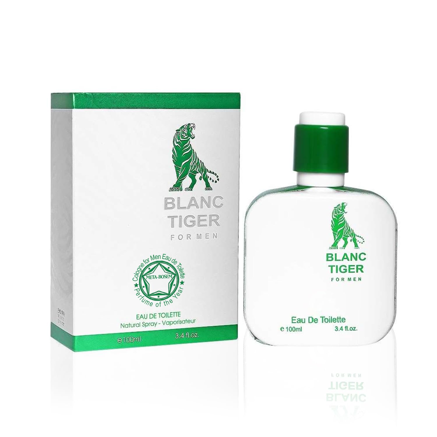 META-BOSEM Tiger Blank for Men Cologne Woody Fragrance, Eau de Toilette Natural Spray - Gentle Fresh Scent - Holiday Gift, 3.4 Fl Oz/100 Ml