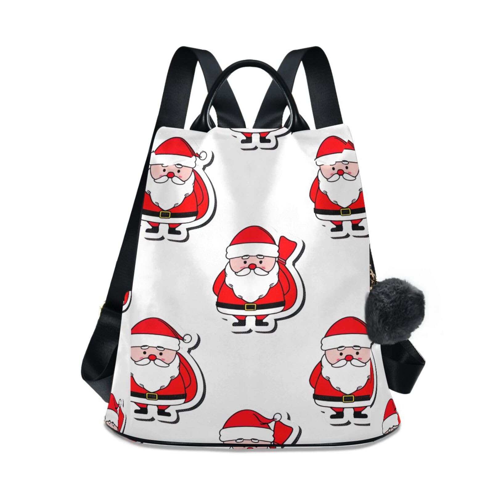 Sac à dos femme de Noël blanc avec zip dorsal de sécurité et antivol - 8