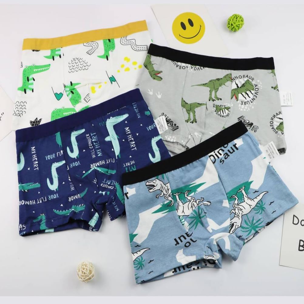 Boys Cotton Boxer Briefs Dinosaur Polar Bear Toddler Kids Underwear 12 Pack - Image 4