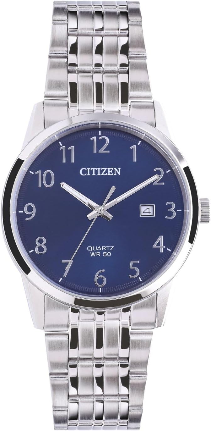 Mens Analogue Quartz Watch with Stainless Steel Strap BI5000-52L, Silver, One Size, Bracelet