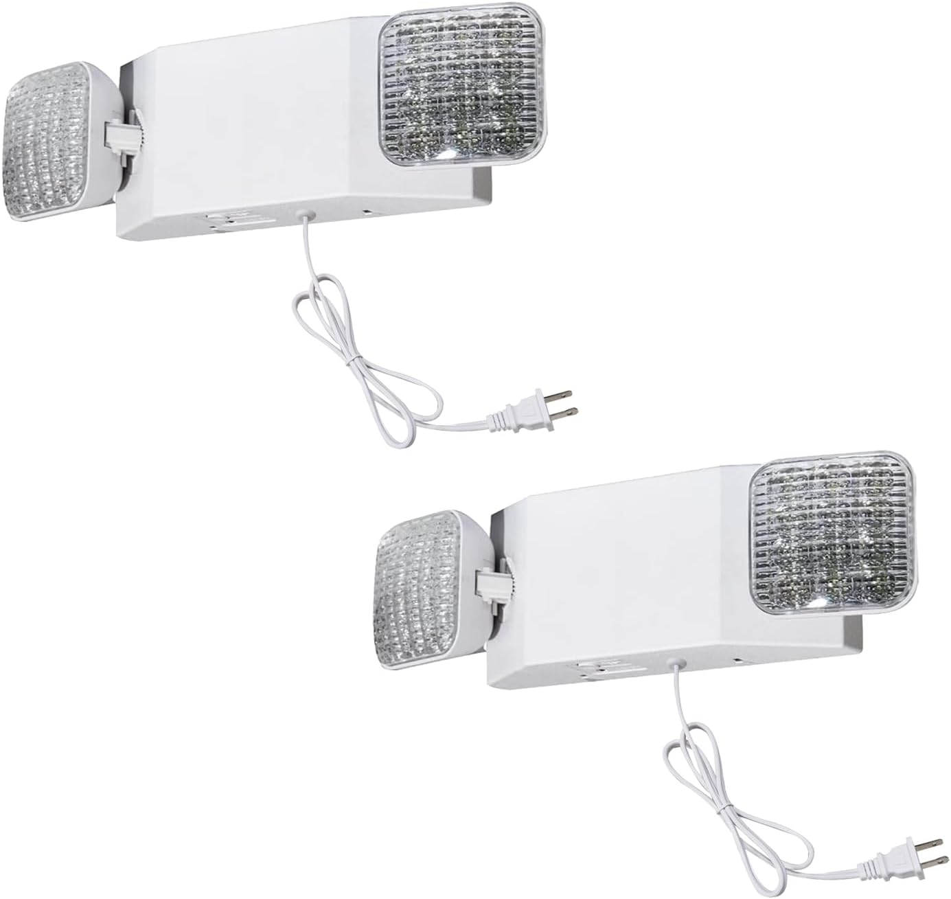 CM MZY LED Plug in Emergency Light for Business with Battery Backup, 1.0 Meter Cord, Used for Commercial Emergency Lighting Fixtures, 120V AC, UL Listed, 2 Pack