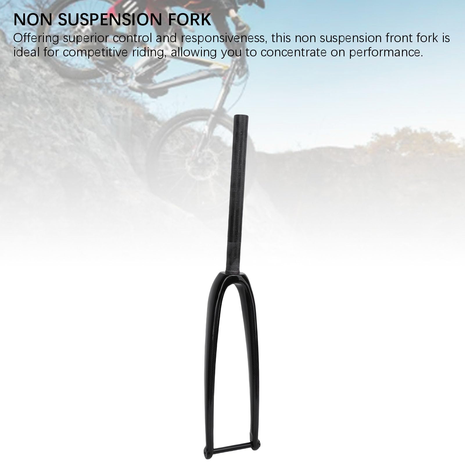 Horquilla Delantera para Bicicleta de Carretera, Horquilla Delantera para Bicicleta con Freno de Disco de Fibra de Carbono 28C Eje pasante 3K Brillo para Montar