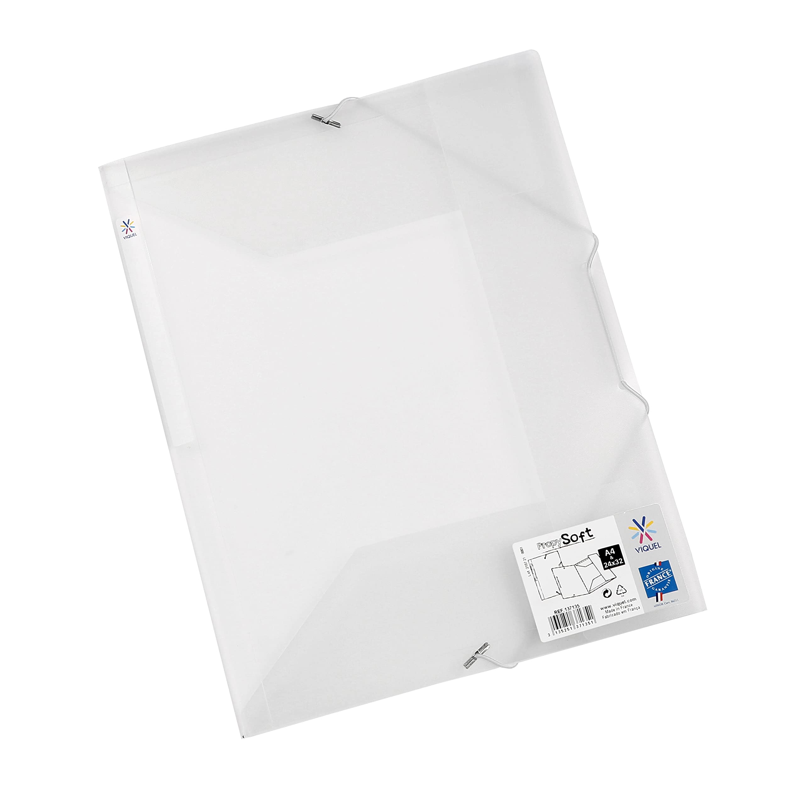 Viquel - Large Capacity Plastic 3 Flap Folder - A4 File Box with ID tag - Colourless - Image 2
