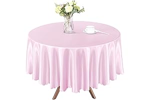 Homiest Round Pink Silk Tablecloth - 60" Satin Blush Tablecloth