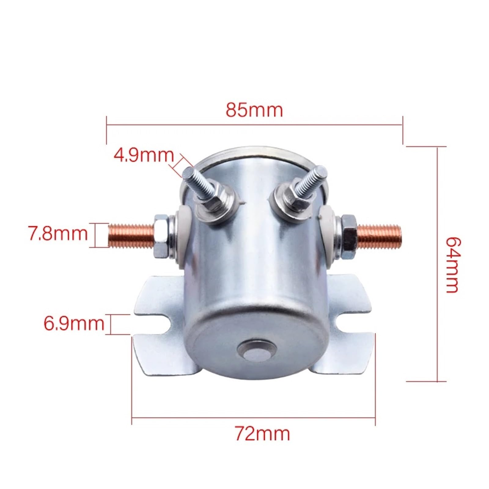 Relè di avviamento motore solenoide verricello elettrico for auto ad alta corrente universale 12V 24V CC 4 terminali adatto for golf cart, carrelli elevatori marini(12VDC)