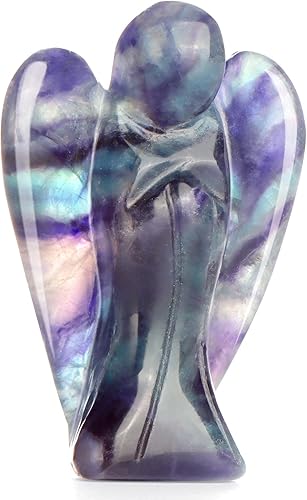 Estatuas de ángel de cristal de ágata natural de 2 pulgadas para decoración del hogar, figuras de ángel de la guarda, ángel de la paz, ángel de