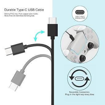 2 Pack Long 10FT PS5 Controller USB A to USB Type C Fast Charging for PlayStation 5 PS5 Pro, Xbox Series X/S/Elite Series 2 Charger Cord & More USB C Cable