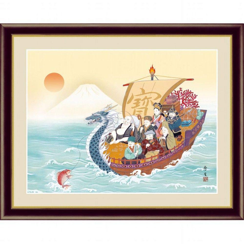 Amazon.co.jp: 北山歩生 七福神 F6号 高精彩工芸画 手彩補色 複製画