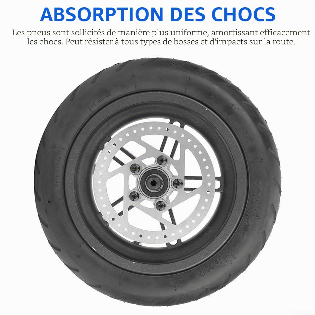 Roue arrière pour trottinette électrique, pneu de remplacement avec frein à disque pour trottinette électrique Xiaomi Pro/Pro2 (Roue + disque de 120 mm)