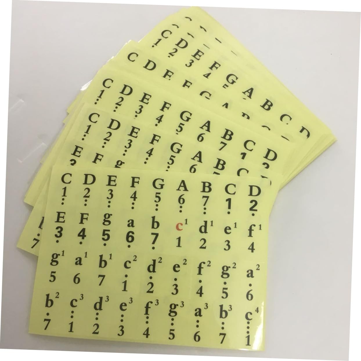ibasenice Piano Keyboard Numbered Stickers 61/54/49 Keys Removable Musical Notation Fade-Proof 1 Pack