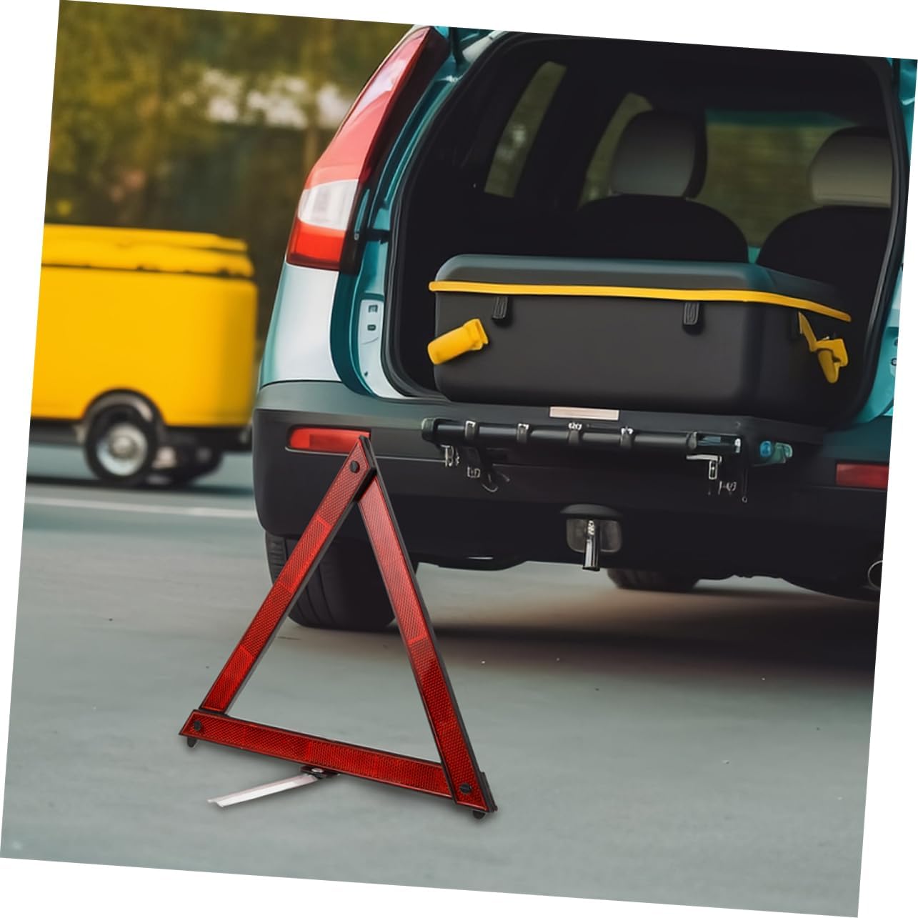 Gatuida 4pcs Reflective Triangle Warning Signs for Car Safety Portable Emergency Roadside Reflectors High Visibility Traffic Safety Tool for Vehicles