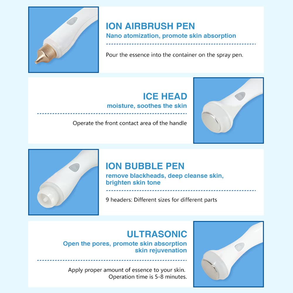 2022 7 in 1Hydrogen Oxygen Beauty Machine, Small Bubble Beauty Device Skin Analyzer, Hydrodermabrasion Salon Beauty Machine For Skin Rejuvenation/Blackhead Removal/Deep Cleansing