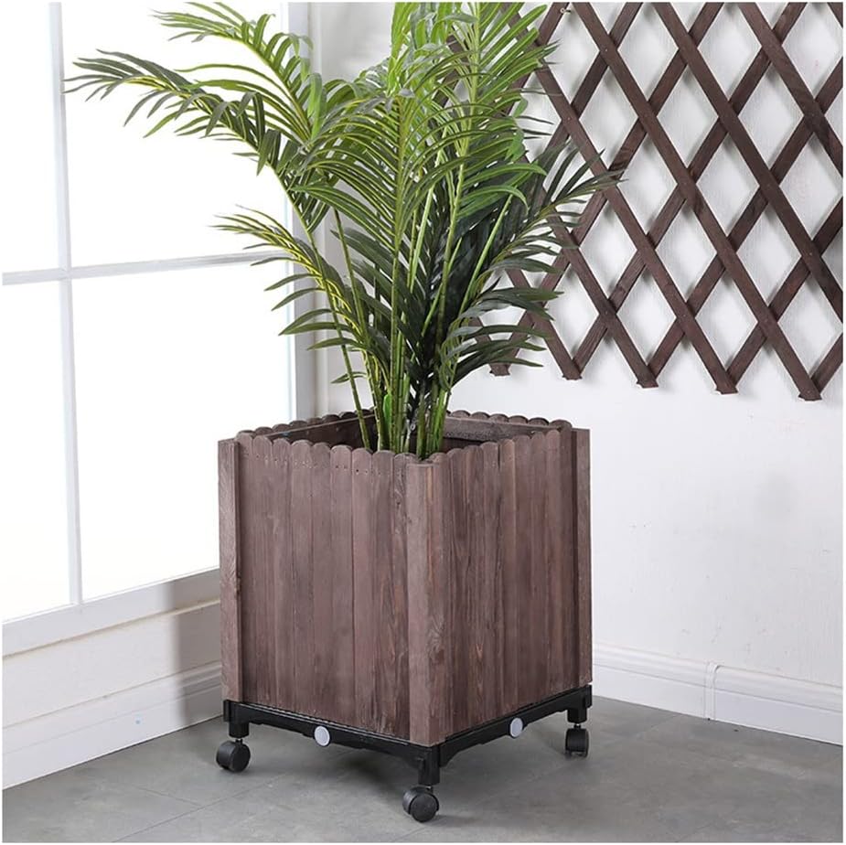 ZYYWX Huerto Urbano Cama De Jardín Elevada De Madera para Exteriores, Jardinera con Ruedas Giratorias Y Orificios De Drenaje, Gratis para Ensamblar (Color : A3, Size : 160X40X50CM)