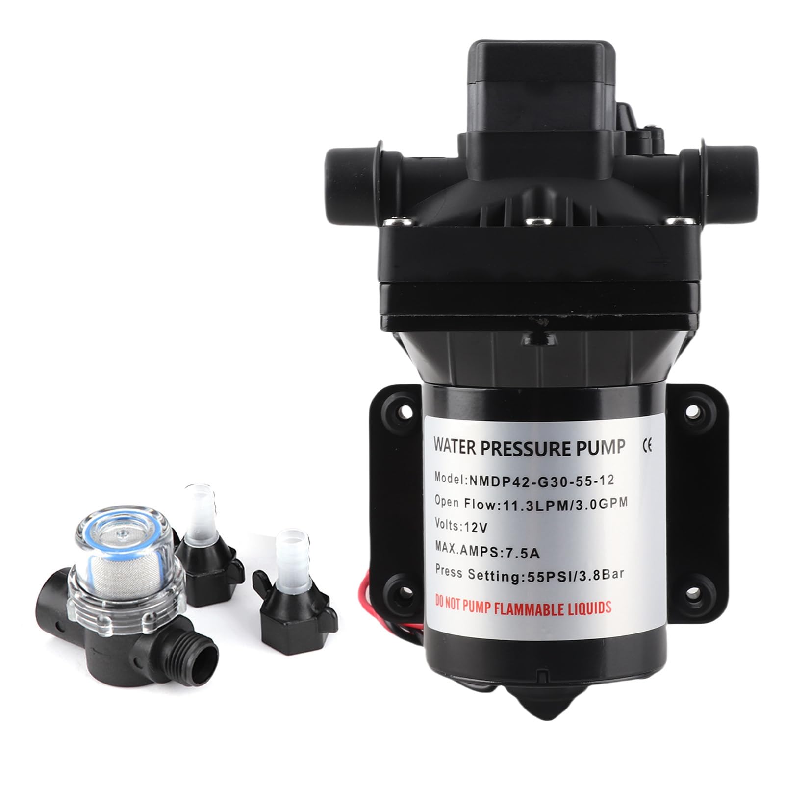 Bewinner Pompa Membranowa Samozasysająca 12V 55 PSI 3 GPM do Kampera