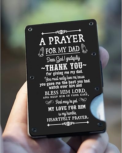 Miniatura 6 de MIKENCO Cartera personalizada para papá, regalos de hijo, regalos de oración de hija, cartera personalizada para hombres, Negro -, Regalo Dad 4