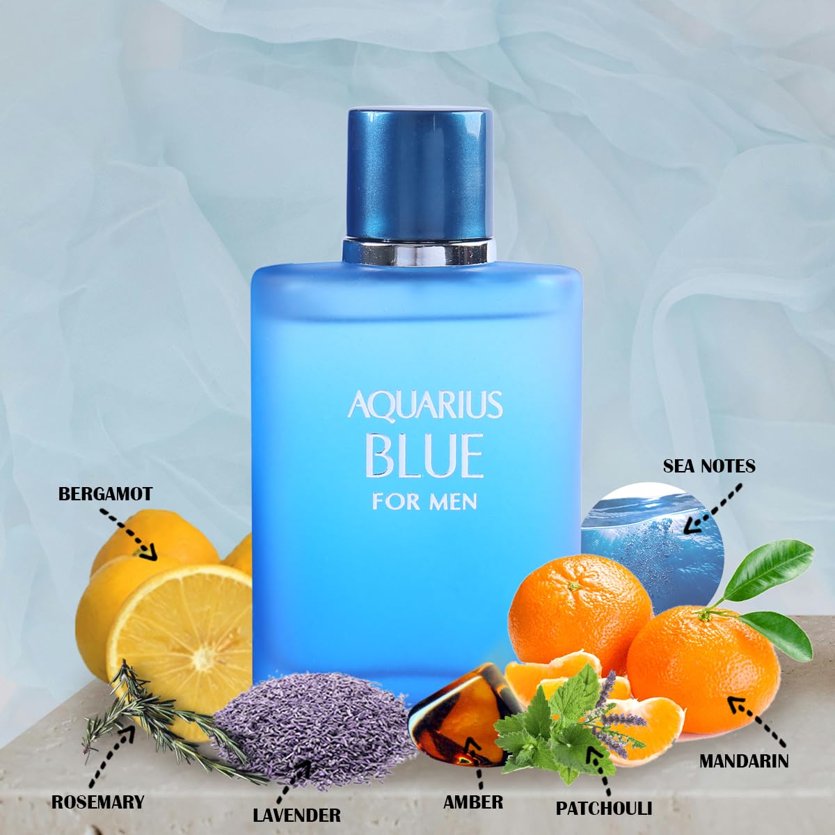 MCH BEAUTY Aquarius Blue Spray Cologne - Eau De Toilette for Men - 3.4 fl.oz
