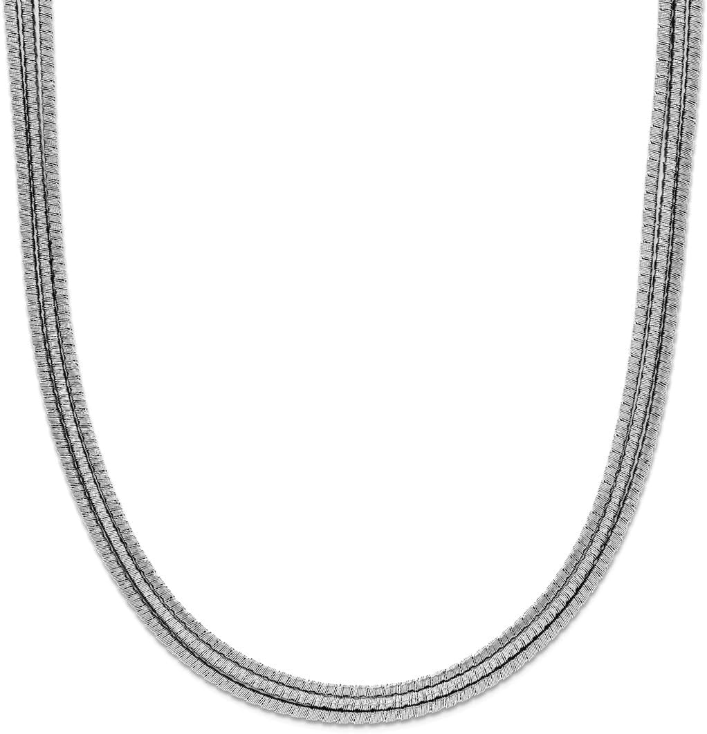 JewelryWeb 1.76mm 925 Sterling Silver Rhodium Plated Textured 3-strand Necklace 17 Inch Strand Necklace for Women