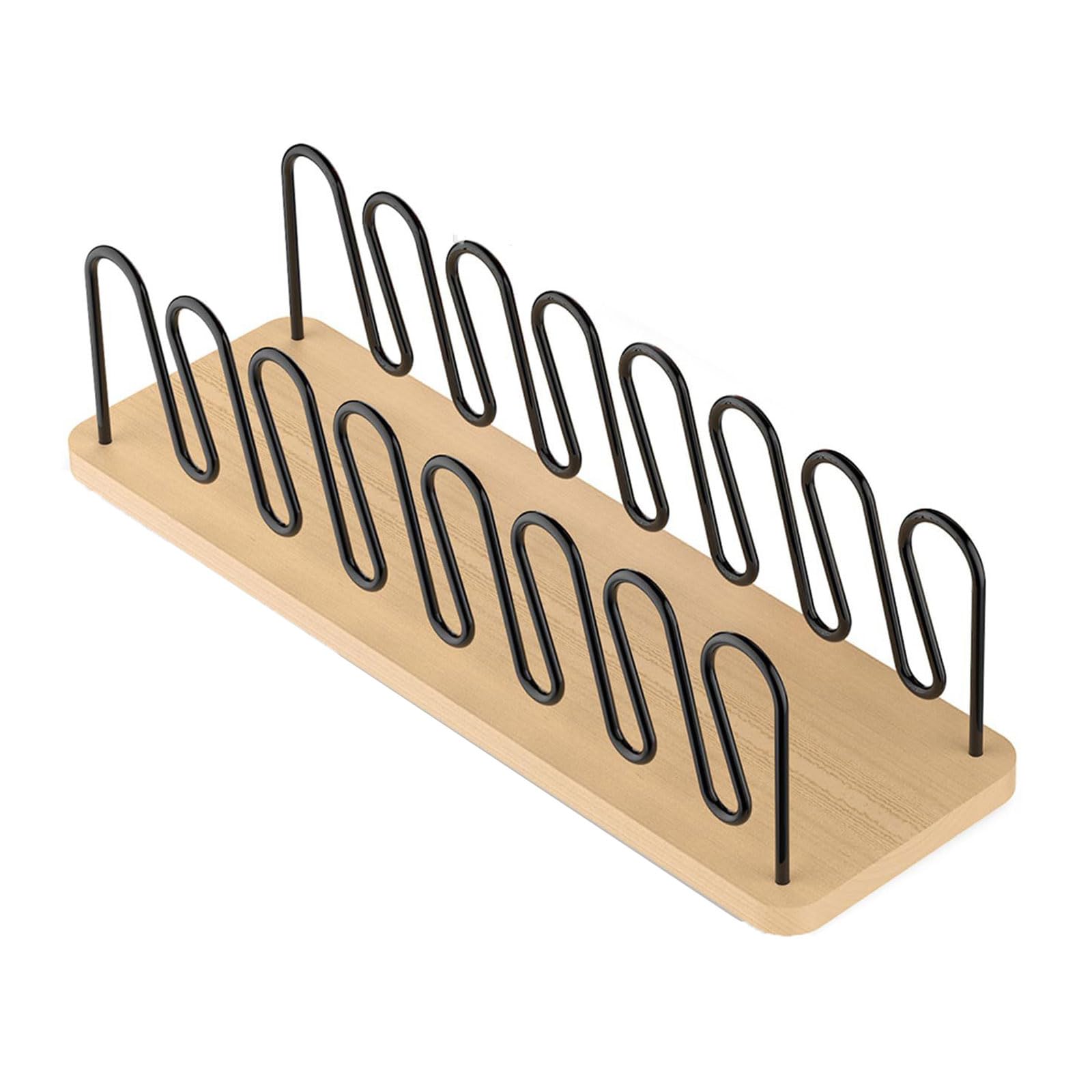 Tsophreniq Smooth Simple Cap Display Stand Having Wooden Base and Iron Frame Holds 7 Hats Without Crowding Space Wall Mountable Hat Rack