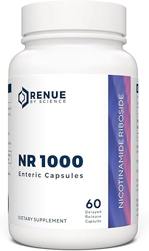 RENUE by Science Nicotinamida Ribósido | Suplemento NAD de alta resistencia | 60 cápsulas con recubrimiento entérico de nicotinamida - 1000 mg de ribósido de nicotinamida por porción | Fabricado en EE. UU. Probado por terceros