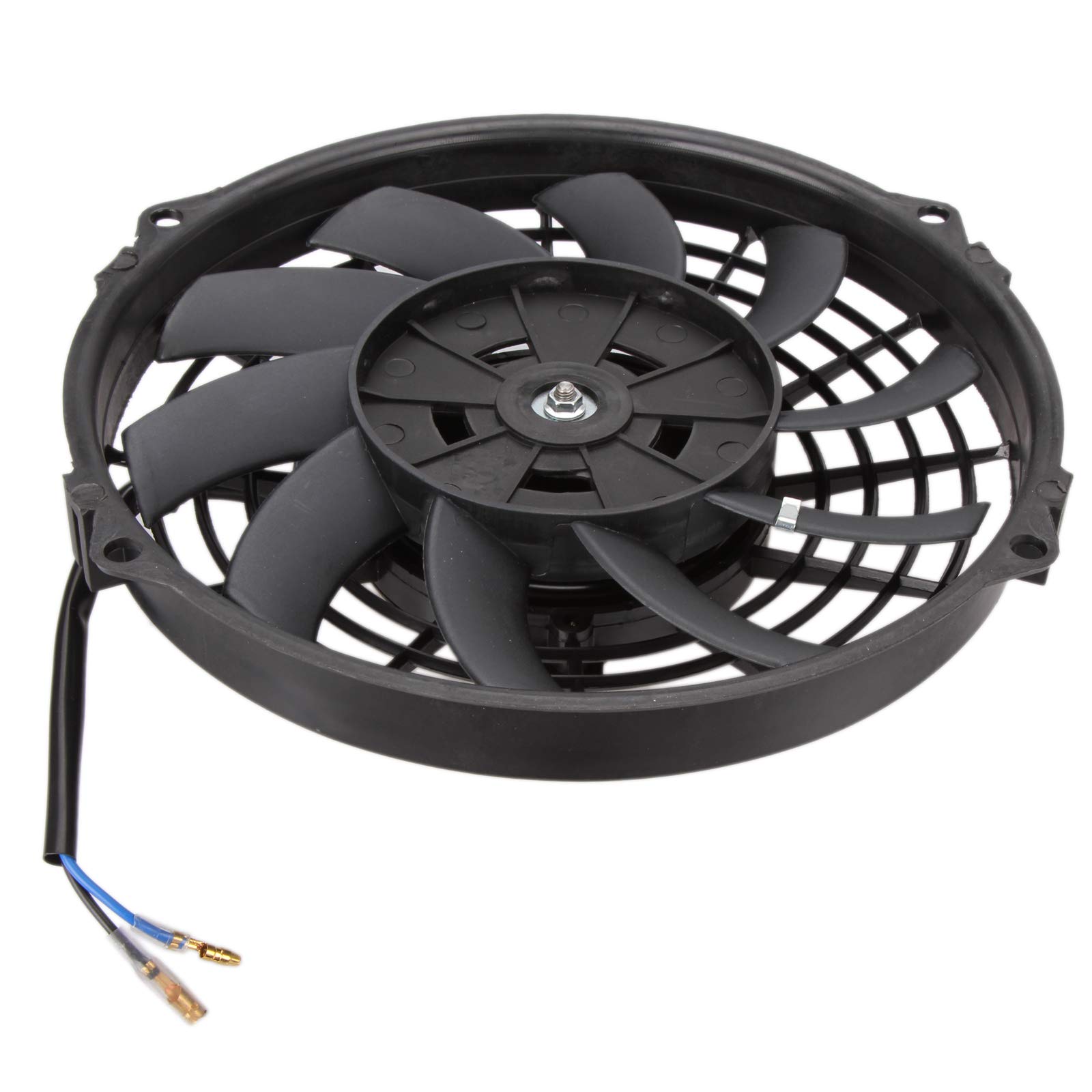 Ventola di raffreddamento elettrica universale per il radiatore del motore, linea sottile e lame curve - Potenza 12V 80 W - Dimensioni 23 cm