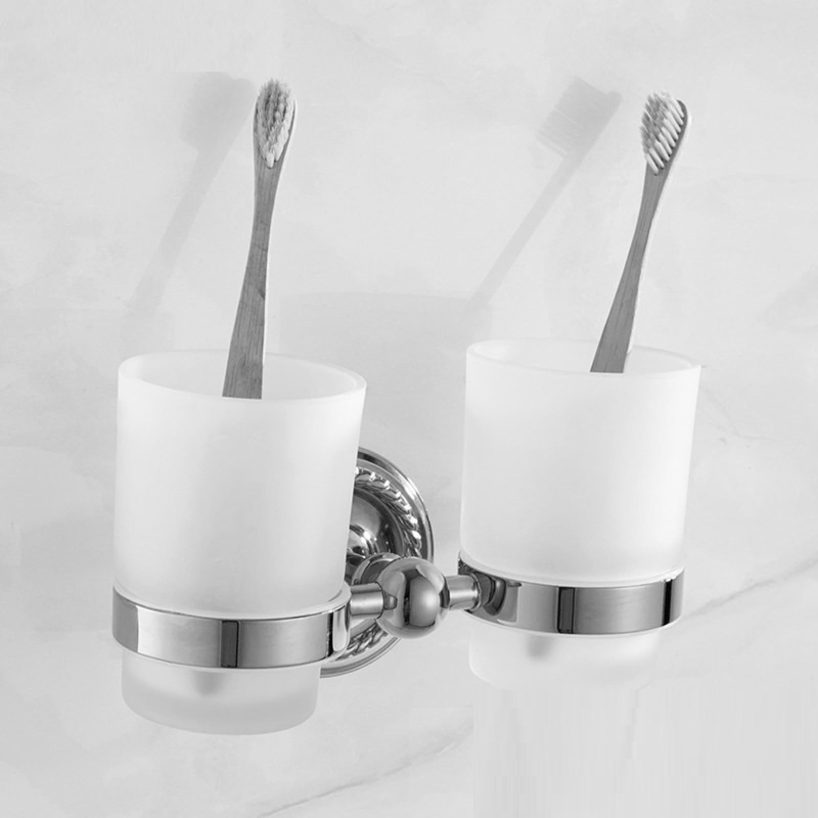 Fanjubei Brass Bathroom And Bath Hanging Accessories, Double Cup Holders