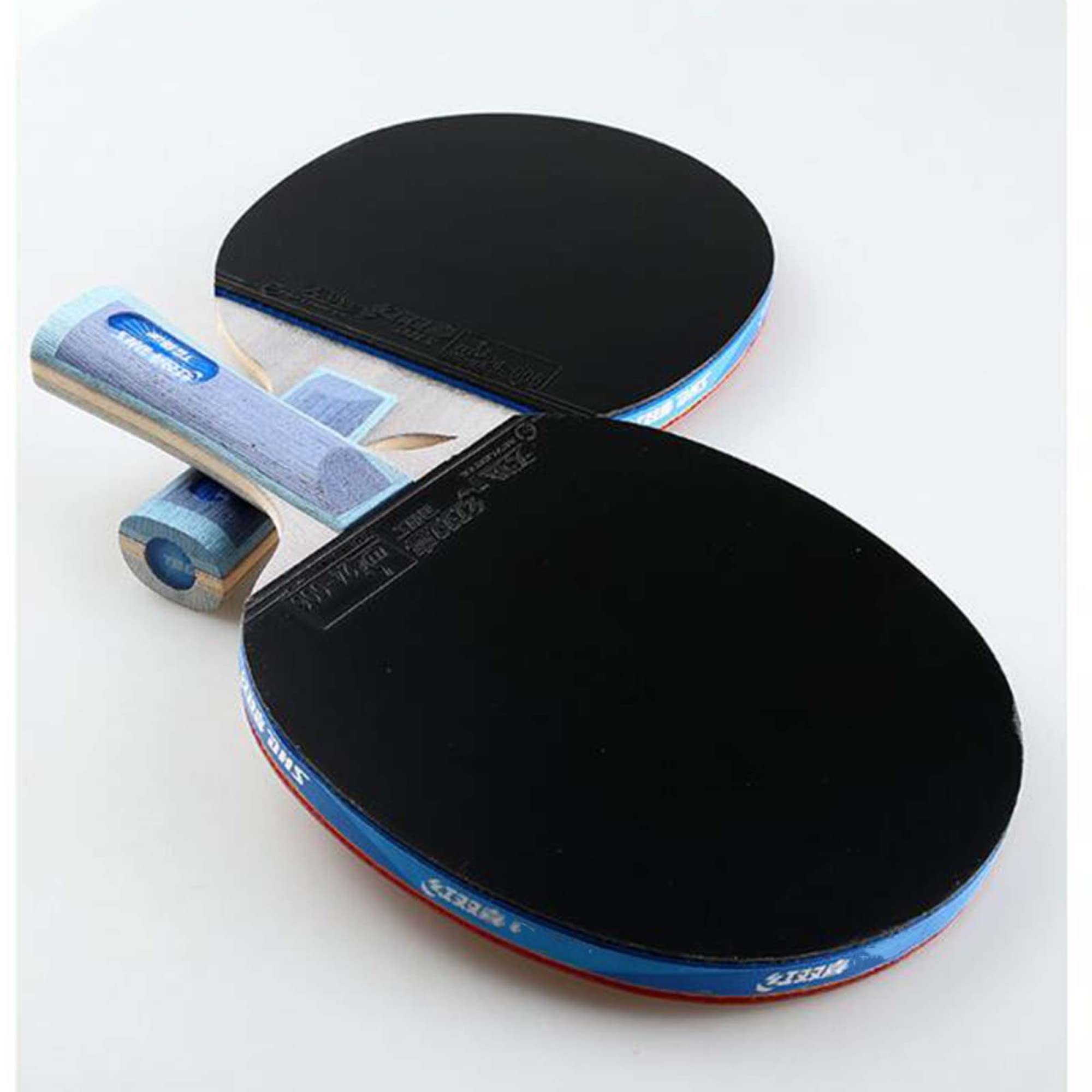Racchetta da Ping Pong Professionale, Spugna Blu ad Alta Elasticità, Racchetta da Ping Pong avanzata con Gomma Approvata ITTF, Impugnatura Aperta/8 Stelle/Manico Corto