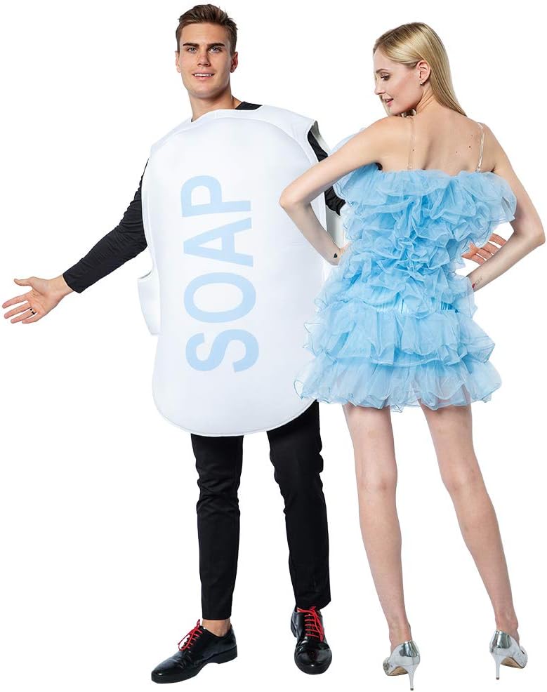 ReneeCho Couple Halloween Loofah & Soap Costume Adults Funny Dress Up Bath Set