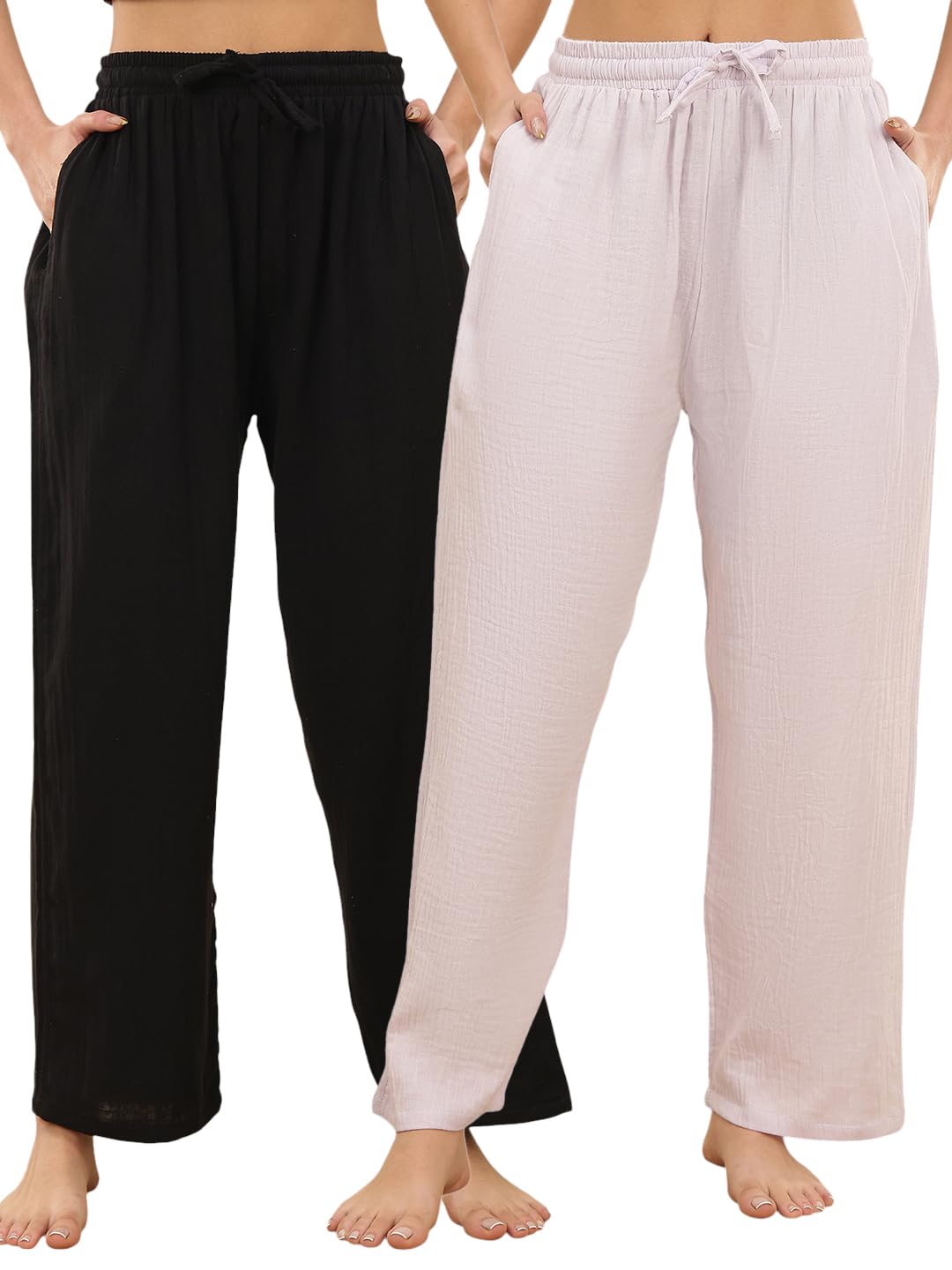 Women Self Design Cotton Lounge Pants Combo-image-19
