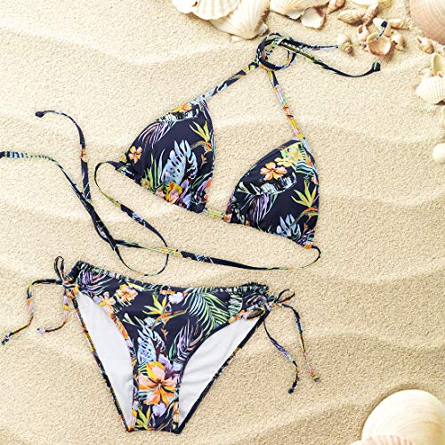 Image of Century Star Women Cute String Triangle Bikini Sets - Swimsuits Two-Piece Tie Side Adjustable Ties Halter Bathing Suit