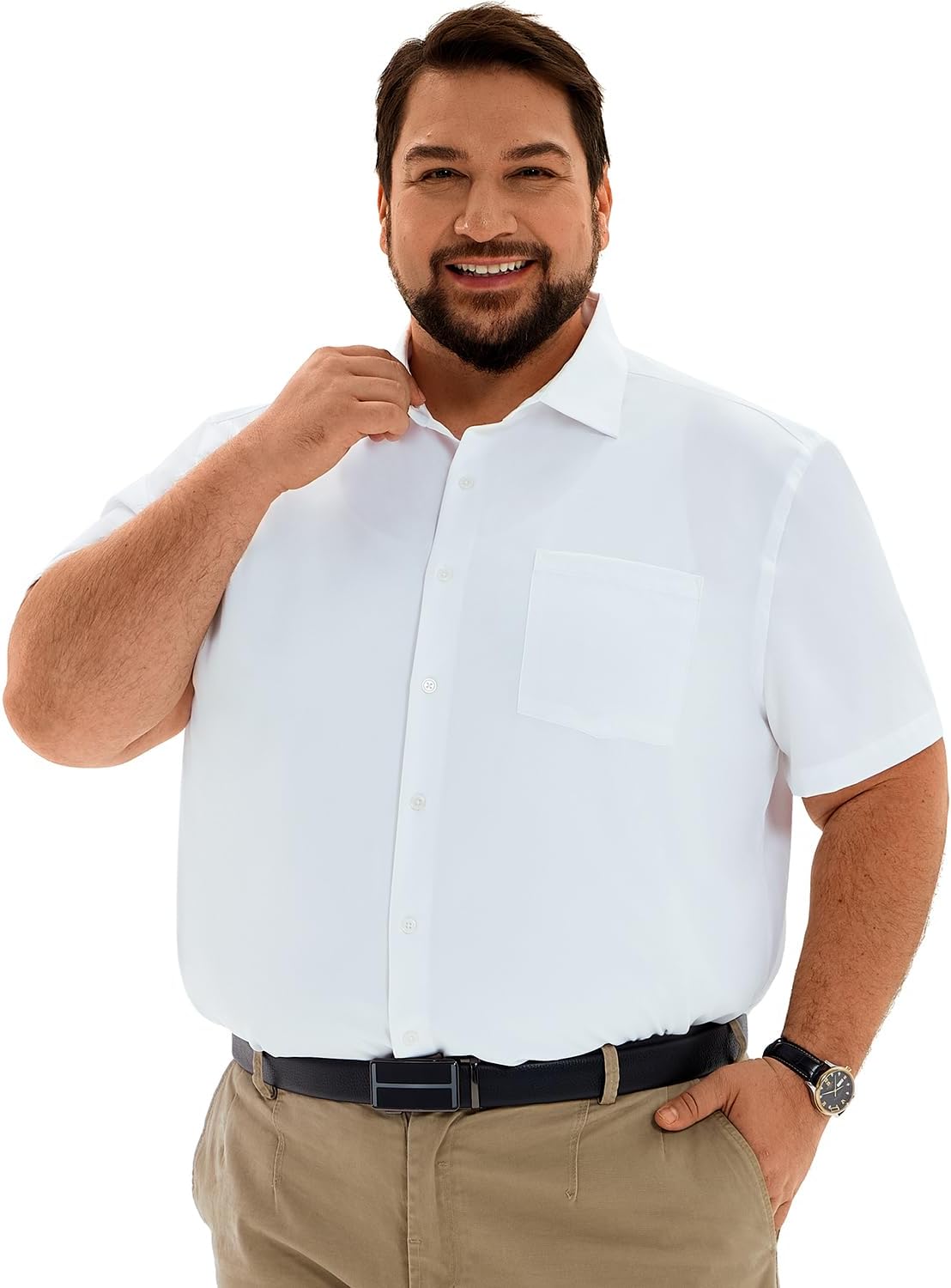 HOdo Big and Tall Mens Dress Shirts Casual Button Down Shirts 2XL-6XL - Image 8