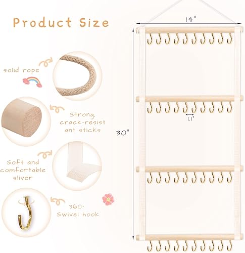 Miniatura 3 de POVETIRE Soporte para diadema organizador de bandas para la cabeza para niñas, diademas de bebé, accesorios para el cabello, organizador de