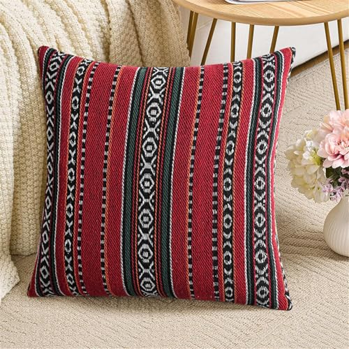 Housse de coussin bohème en polyester coton | Déco salon douce multicolore