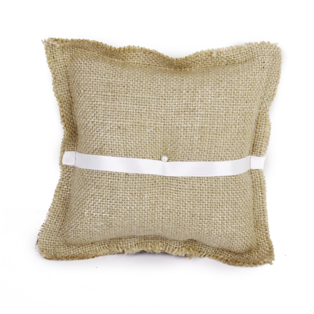 Garneck Bridal Wedding Bearer Pillow Rustic Jute Cushion Bowknot String Compact for Ceremony Decor for Wedding and Accessories