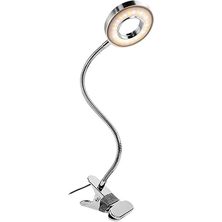 Amazon Semlos クリップライト24 Led 電気スタンド 3階段調色 10階段調光 800ルーメン 8ｗ Ledライト 360 回転 読書灯 読書ランプ 目に優しい 記憶機能 仕事 勉強 卓上 勉強機 本棚 ベッドサイド 寝室 書斎 オフィス イーゼル Semlos クリップライト