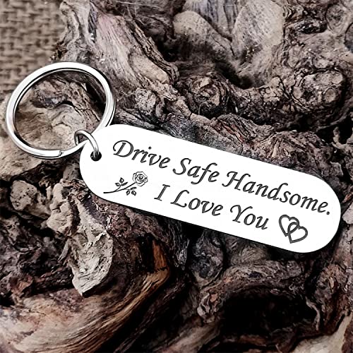 Image of Customize Personalized Laser engraved Drive Safe Keychain Gifts for Husband Dad Boyfriend Valentines Day Father's day Birthday