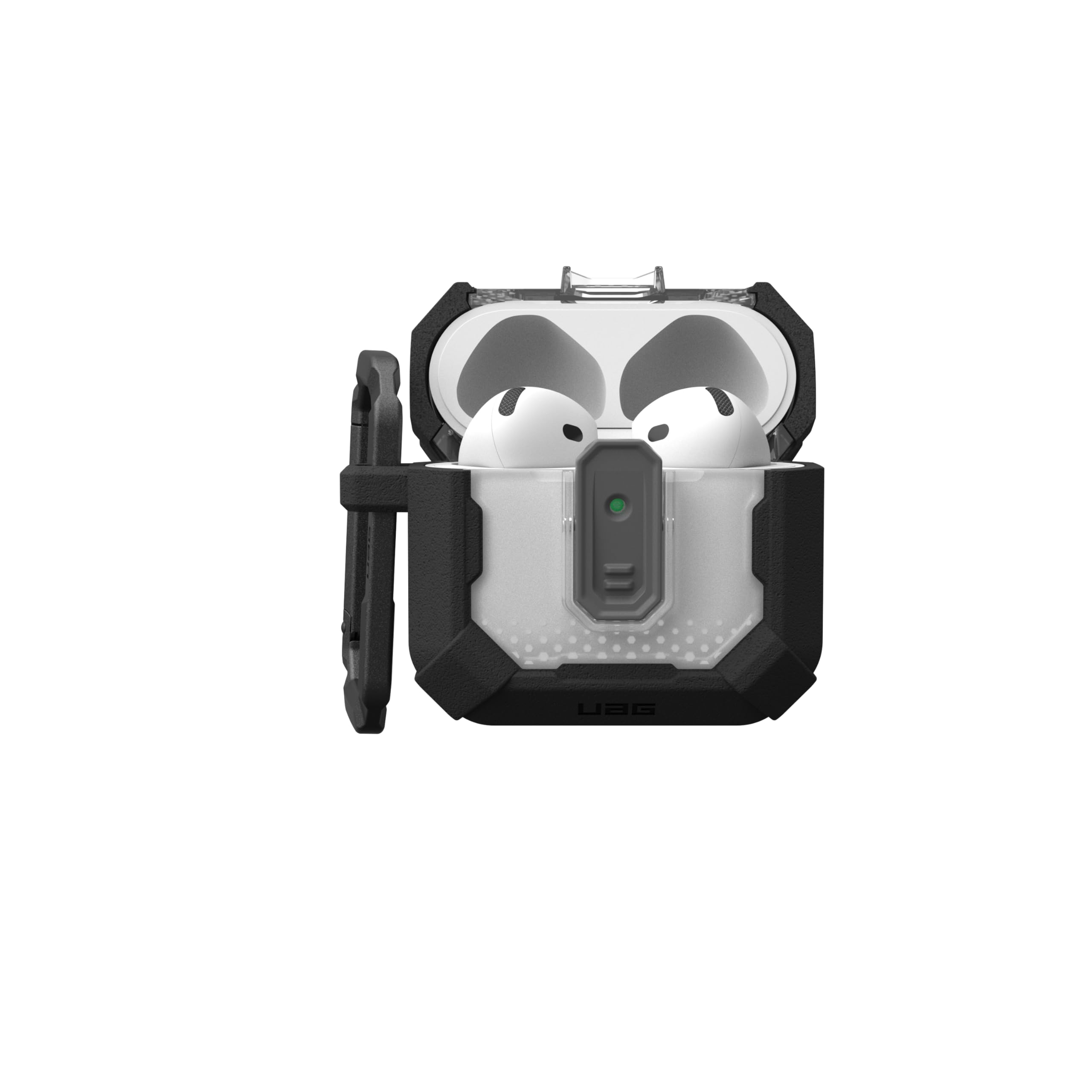 URBAN ARMOR GEAR UAG - Custodia protettiva progettata per AirPods (4a generazione, 2024) con blocco al plasma, robusta custodia protettiva rigida di grado militare con coperchio di blocco sicuro e