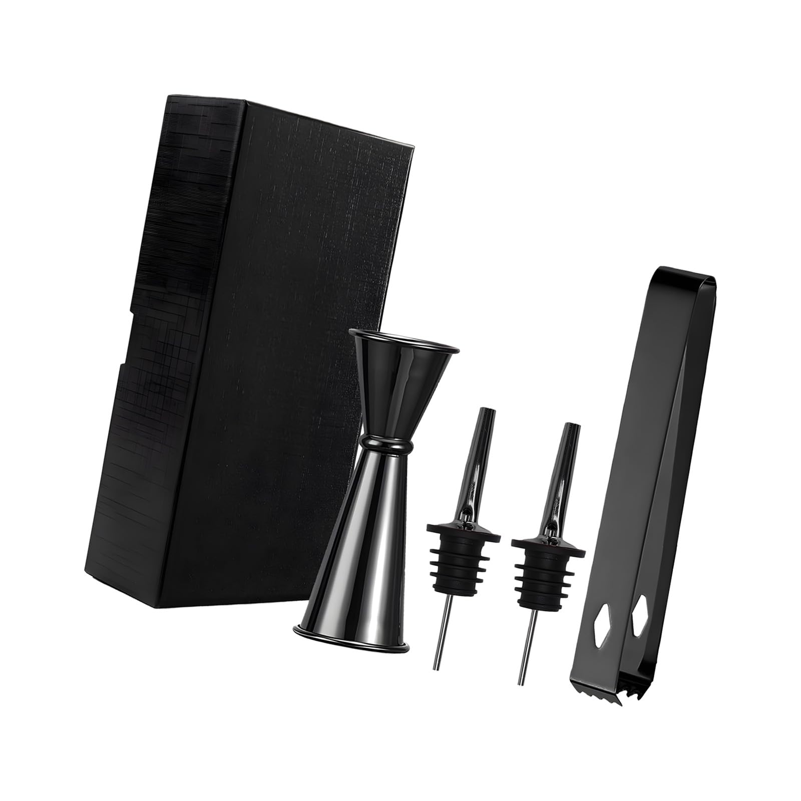 Msioytog Premium Nonrust Steel Bartending Tool Set with Ice Tongs Pour Spouts and Measuring Cup for Home Pubs Cocktails Making Home Pubs Tool with Ice Tongs