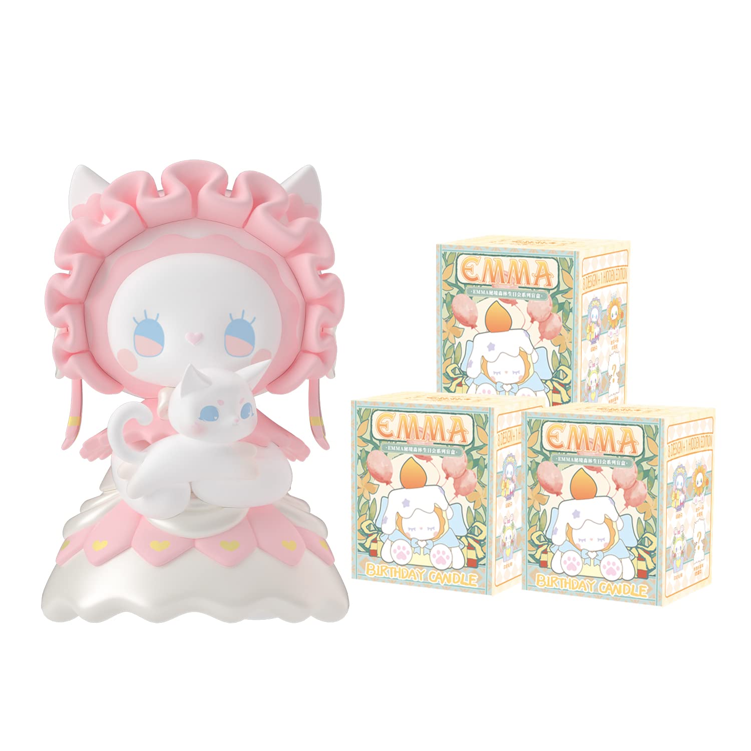 LUCKY EMMA Studio Emma Secret Forest Birthday Party Series Blind Box 3PCS Blind Bag Random Collection Toys Desktop Cute Blind Box Figures for Birthday Gifts