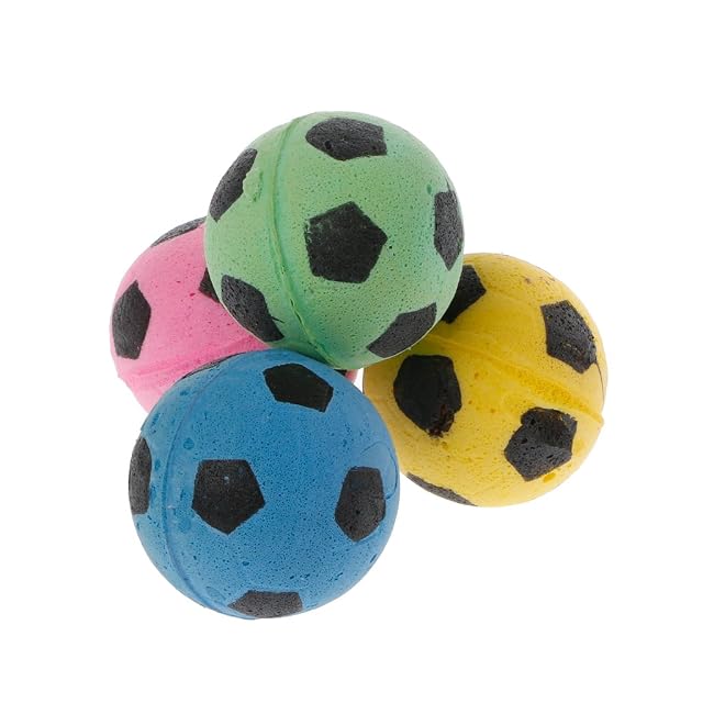 Foto 2 de 5 de SUCHUANGUANG 20Piezas Pelota de Goma EVA sin Ruido para Gatos Pelotas de fútbol de Espuma Suave para Juguetes…