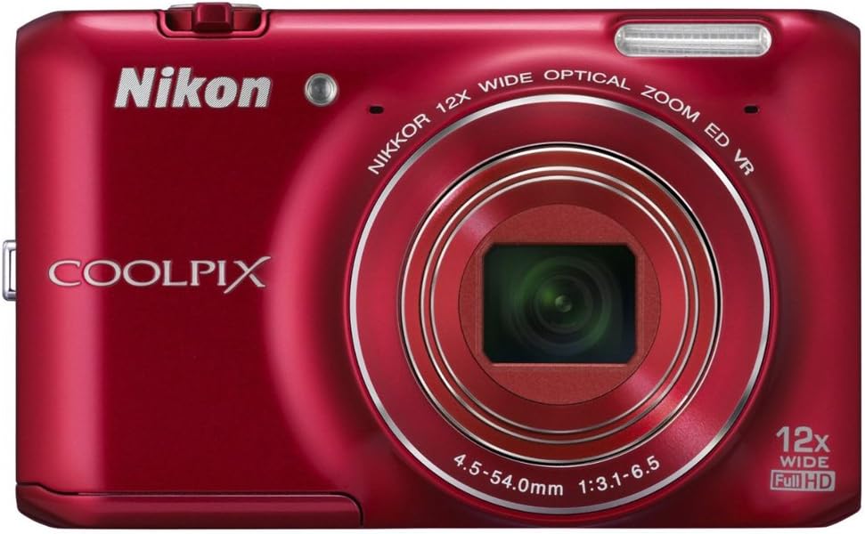 Nikon COOLPIX S6400 16 MP Digital Camera with 12x Optical Zoom and 3-inch LCD (Red)
