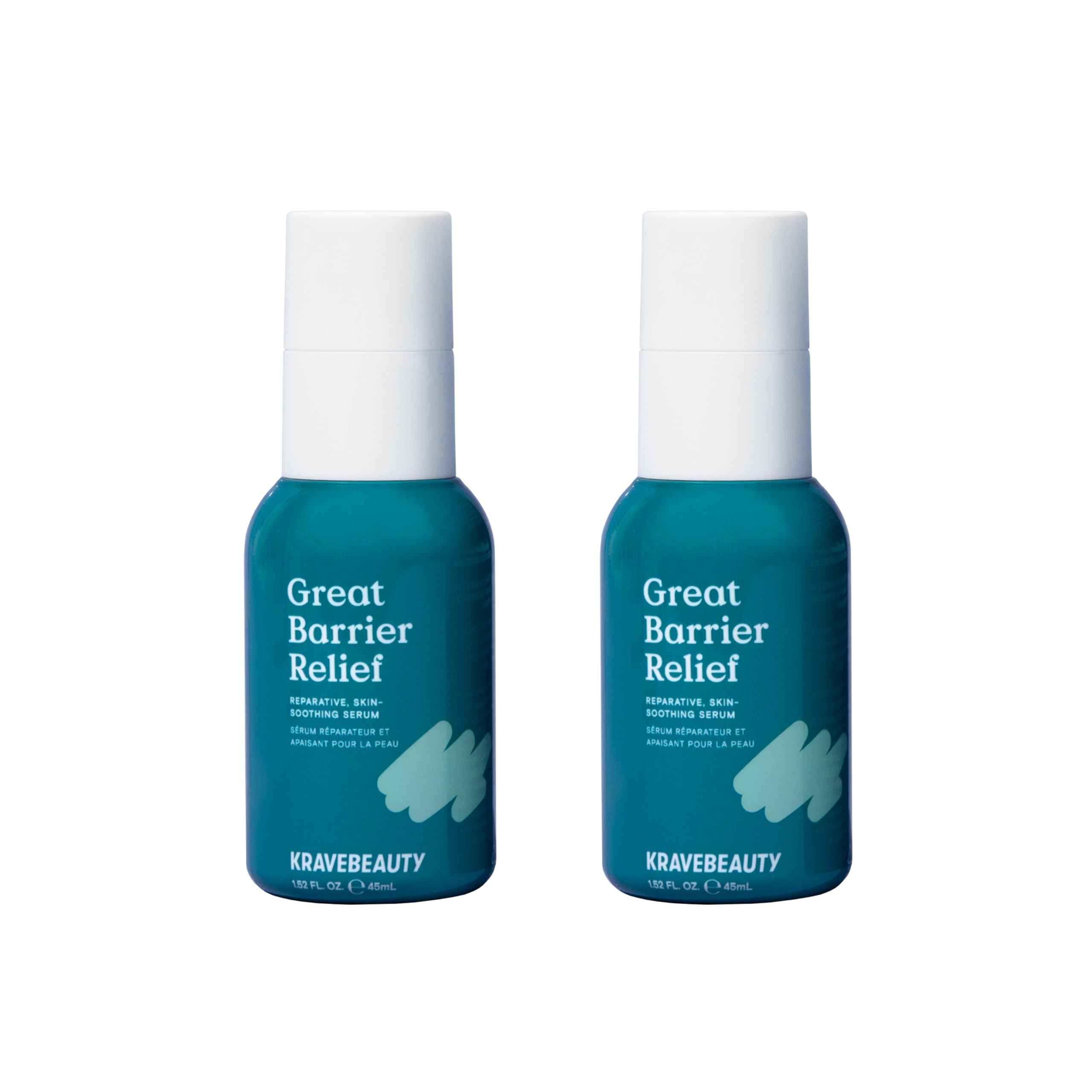 KraveBeauty Great Barrier Relief Serum Duo – Korean-Inspired Barrier Repair Serum, Tamanu Oil, Soothes Redness & Hydrates, Vegan & Cruelty-Free, 1.52