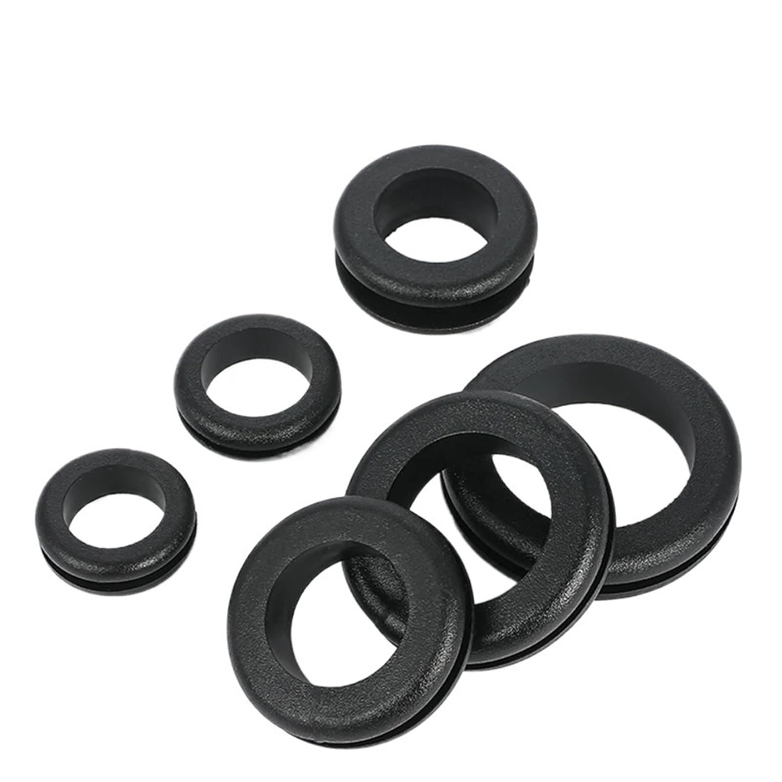 Bobina protectora de goma de protección del medio ambiente, de dos caras, for roscar la manga, anillo ignífugo, almohadilla negra, sello a presión(OHM-6x10)