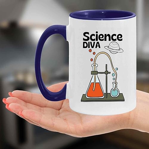 Miniatura 4 de Funny Gift Stem Graduate Gift, Ideal Doctoral Thesis Present For Female Scientist - Science Diva Quote On 11oz 15oz Inner Color Accent Mug