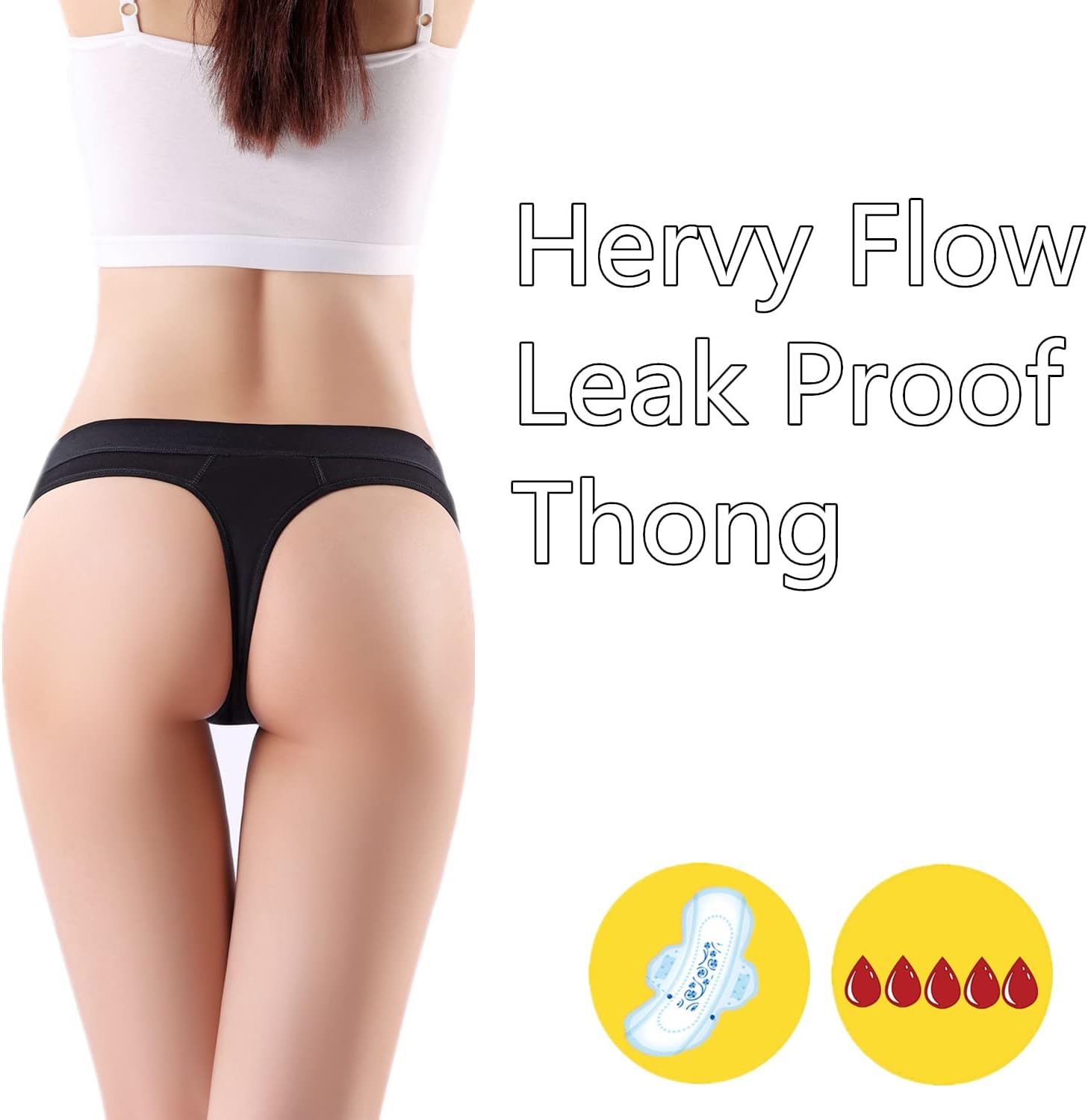 Period Underwear for women 20ML Heavy Flow Absorbent thong Leak Proof Period Thongs,Period Panties Tangas - Image 7