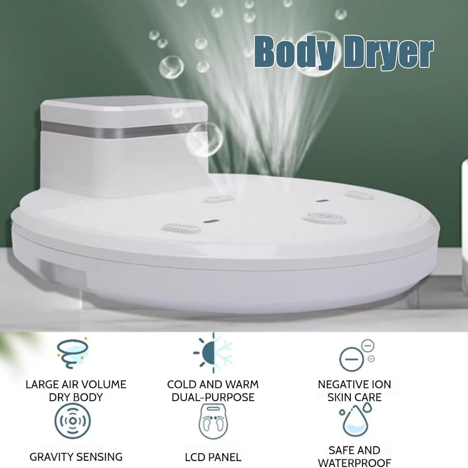 Electric Full Body Dryer - Hands Free Body Dryer with Intelligent Touch Screen, Safe and Stable for Feet and Body Drying After Shower