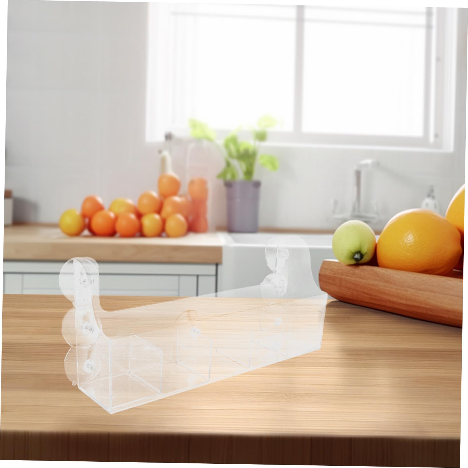 Organizador de Estante para Frigorífico con Ventosas Transparente de Acrílico Estante con Separadores Ajustables para Especias Bebidas y Botellas para Cocina y Refrigerador Fácil