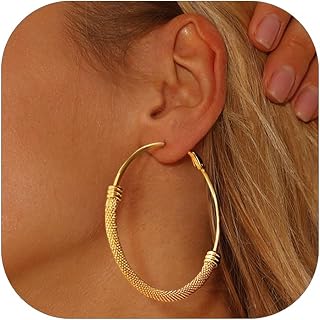 FOCALOOK Large Hoop Earrings for Women, Big Chunky Statement Hoops Earrings