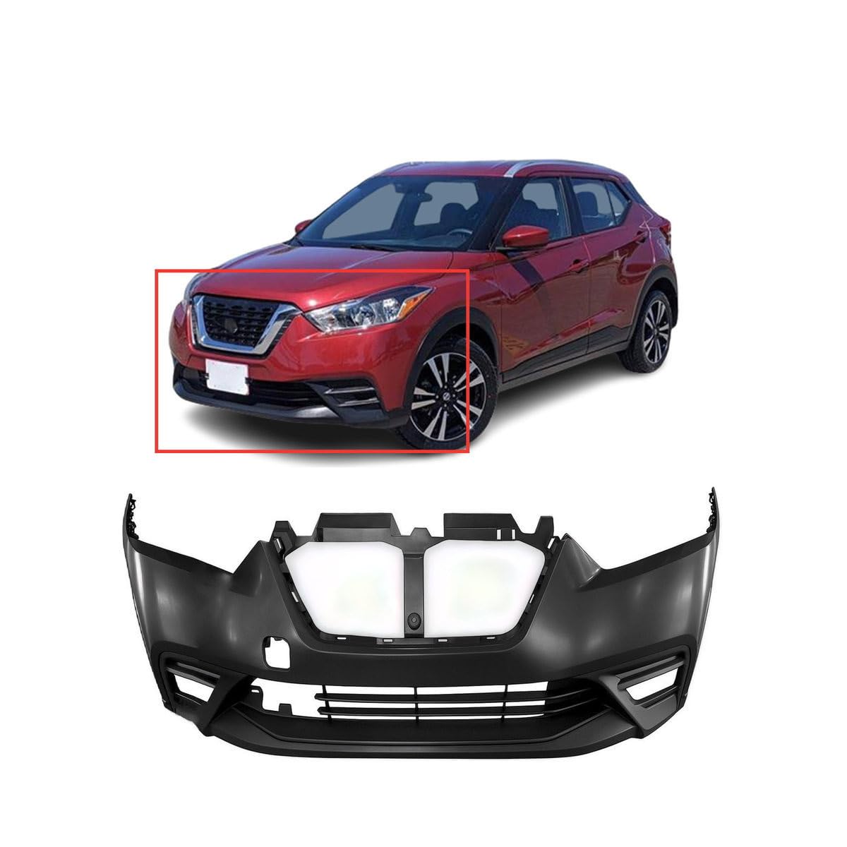 FitParts Compatible with Nissan Kicks 2017–2020 Front Bumper Cover