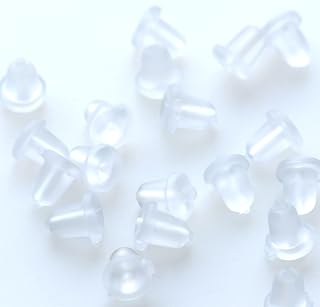 HARU杂货 树脂 耳钉固定器 4毫米 20个 橡胶扣 后扣固定器 不易掉落 硅胶 零件