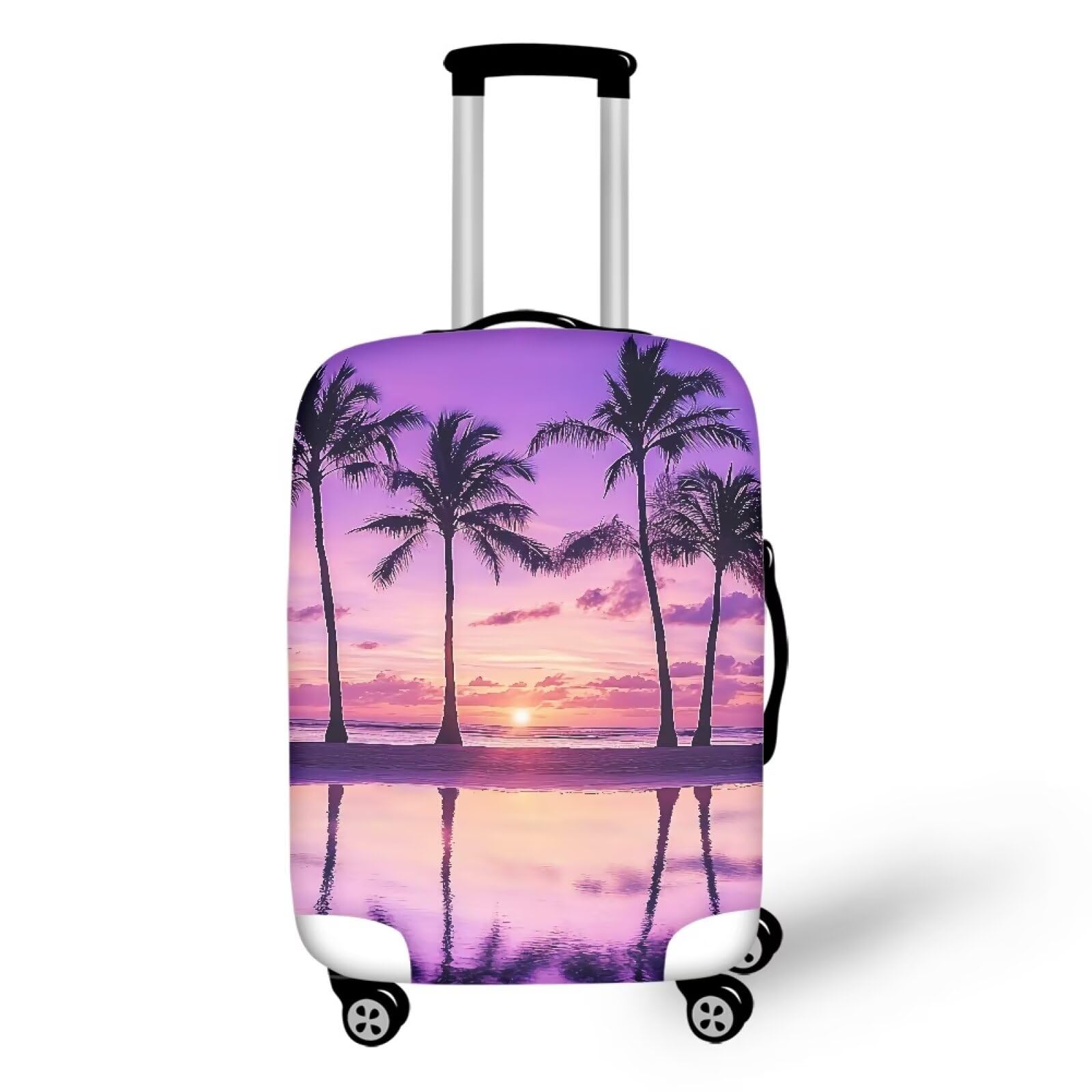 Cozeyat Beach Tropical Palm Tree Luggage Cover Elastic Washable Stretch Suitcase Protector Anti-Scratch Travel Suitcase Cover for Kid and Adult S (18-